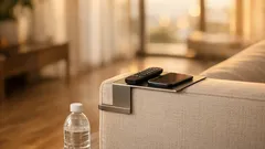 ทำโต๊ะข้างโซฟาแบบไม่เปลืองที่ ด้วยที่กั้นหนังสือ 2 ชิ้น ใช้จริงในคอนโด