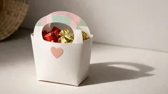 ไอเดียห่อของขวัญวาเลนไทน์ด้วยแก้วกระดาษ ทำถุงหิ้วจิ๋ว DIY น่ารักและง่ายมาก