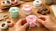 ทำกล่องของขวัญวาเลนไทน์แบบ DIY ด้วยแก้วกระดาษและวาชิเทป น่ารัก ง่าย และประหยัด