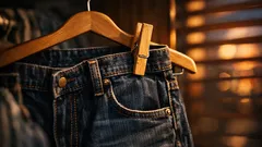 ทริกแขวนกางเกงยีนส์ให้กินที่น้อยลงด้วยไม้แขวน วิธีง่ายที่ตู้โล่งขึ้นทันที