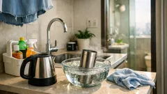 คราบชาติดก้นกระบอกน้ำแก้ได้ใน 10 นาทีด้วยออกซิเจนบลีช