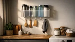 ไอเดียจัดเก็บขวดน้ำและกระติกให้ไม่รก ด้วยกล่องบางแขวนได้ของ MUJI