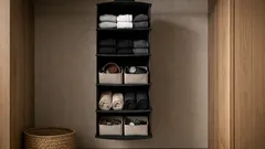 จัดตู้เสื้อผ้าให้ไม่รกด้วยที่แขวน 5 ชั้น หยิบถุงเท้าเข็มขัดเจอใน 10 วินาที