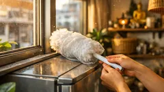 ทริกแม่บ้านไทย คลุมตาข่ายปากท่อให้ไม้ปัดฝุ่นไม่ดำเร็ว เก็บฝุ่นหนาๆ ได้คุ้มกว่าเดิม